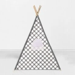 Bacati - Mix N Match Gray Yellow Large Dots/Pin Dots Play Tent For Kids/Toddlers, 100% Cotton Percale Fabric Cover -Bacati GUEST a11f012c 466f 410b ab9c b96466207912