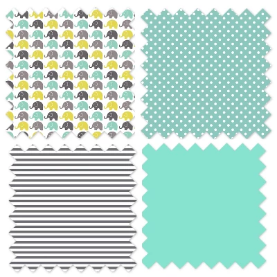 Bacati - Elephants Mint/Yellow/Gray Elephants Changing Pad Cover 11 Bacati - Elephants Mint/Yellow/Gray Elephants Changing Pad Cover - Image 9