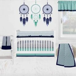 Bacati - Noah Long Crib Rail Guard Cover Mint/navy 11 Bacati - Noah Long Crib Rail Guard Cover Mint/navy -Bacati GUEST a3154200 c9e6 4d0b a052 d567e2adc1da