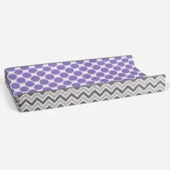 Bacati - Ikat Zigzag Lilac Dots Muslin Changing Pad Cover -Bacati GUEST a44e254d 0d3d 4aea 9595 10ac746ea504