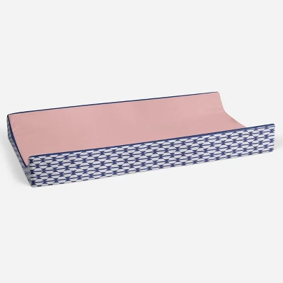 Bacati - Emma Solid Coral/Navy Quilted Changing Pad Cover 5 Bacati - Emma Solid Coral/Navy Quilted Changing Pad Cover - Image 3