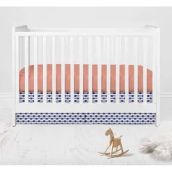 Bacati - Emma Coral Mint Navy 6 Pc Crib Bedding Set With Long Rail Guard Cover -Bacati GUEST a65c34a6 7b31 48fb b945 acf8da8cd276