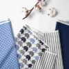 Bacati - Elephants Blue/Navy/Gray 6 Pc Crib Bedding Set With Long Rail Guard Cover