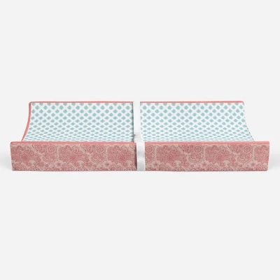 Bacati - Sophia Paisley Aqua Leaves Changing Pad Cover 7 Bacati - Sophia Paisley Aqua Leaves Changing Pad Cover - Image 5