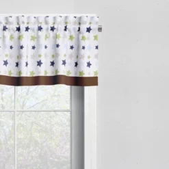 Bacati - Stars Green Blue Beige Window Valance