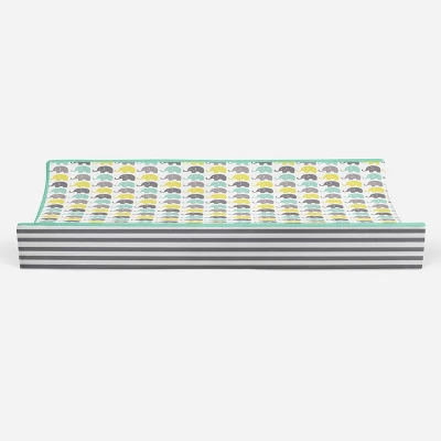 Bacati - Elephants Mint/Yellow/Gray Elephants Changing Pad Cover 8 Bacati - Elephants Mint/Yellow/Gray Elephants Changing Pad Cover - Image 6