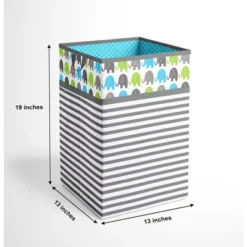 Bacati - Elephants Aqua/Lime/Gray Collapsible Laundry Hamper 9 Bacati - Elephants Aqua/Lime/Gray Collapsible Laundry Hamper -Bacati GUEST aa806cc4 b966 44e4 ab8f d4d2d2d7f796