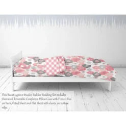 Bacati - Watercolor Floral Coral Gray 5 Pc Toddler Bedding Set -Bacati GUEST ad32e65a bc5a 4566 a056 77527838f469