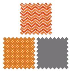 Bacati - Mix N Match Chevron/Dots Long Crib Rail Guard Cover Orange/Gray -Bacati GUEST ad86eff1 bd26 4a33 8b4d 31c490b58c35