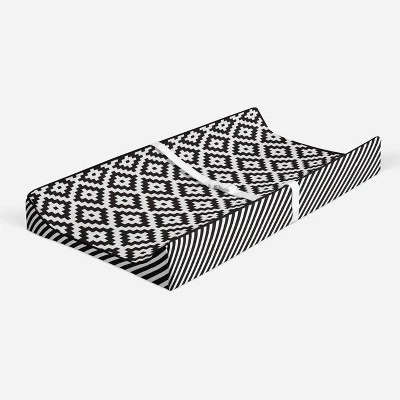 Bacati - Love Black/White Warp Stripes Changing Pad Cover 3 Bacati - Love Black/White Warp Stripes Changing Pad Cover