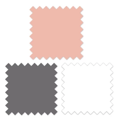 Bacati - 3 Layer Ruffled Crib/Toddler Bed Skirt - White/Coral/Gray 6 Bacati - 3 Layer Ruffled Crib/Toddler Bed Skirt - White/Coral/Gray - Image 4