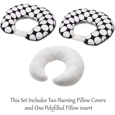 Bacati - 3 Pc Dots/Pin Stripes Black/White Hugster Feeding & Infant Support Nursing Pillow 5 Bacati - 3 Pc Dots/Pin Stripes Black/White Hugster Feeding & Infant Support Nursing Pillow - Image 3