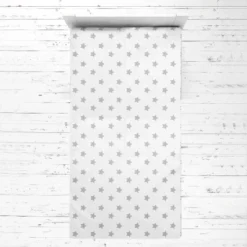 Bacati - Stars Gray Muslin 3 Pc Toddler Bed Sheet Set 100 Percent Cotton