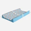 Bacati - Woodlands Aqua/Navy/Gray Neutral Cotton Changing Pad Cover -Bacati GUEST b226f3ef 2661 47c8 bed4 5f87c088df73