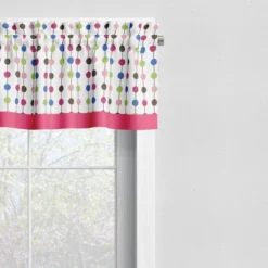Bacati - Pearl String Pink Aqua Lime Window Valance
