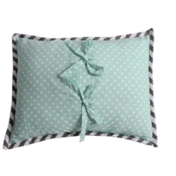 Bacati - Love Grey/Mint Throw Pillow