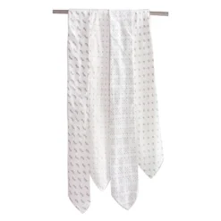 Bacati - LOVE Muslin Swaddling Blankets Set Of 4, Gray/White -Bacati GUEST b510f6fa eef6 41dd 9792 6f8d9635cbce