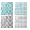 Bacati - Houndstooth/Herringbone Muslin Swaddling Blankets Set Of 4 Aqua/Gray -Bacati GUEST b53f0606 b926 4877 8175 583c54386434
