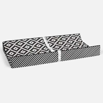 Bacati - Love Black/White Warp Stripes Changing Pad Cover 5 Bacati - Love Black/White Warp Stripes Changing Pad Cover - Image 3