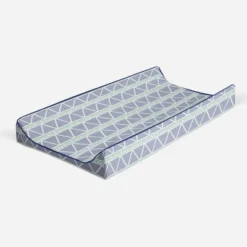 Bacati - Emma Mint/Navy Large Triangles Quilted Muslin Changing Pad Cover -Bacati GUEST ba24a391 9d1d 4b5f b2dc cf58a9edd437