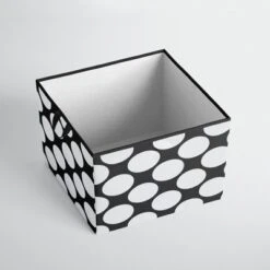 Bacati - Dots/Pin Stripes Black/White Storage Box Large
