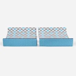 Bacati - Woodlands Aqua/Navy/Gray Neutral Cotton Changing Pad Cover -Bacati GUEST bba2c9b1 4b85 4fe7 a547 241ef33d4e15
