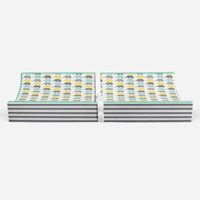 Bacati - Elephants Mint/Yellow/Gray Elephants Changing Pad Cover 9 Bacati - Elephants Mint/Yellow/Gray Elephants Changing Pad Cover - Image 7