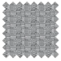 Bacati - Clouds In The City Gray Reverse Cityscape Crib/Toddler Bed Skirt