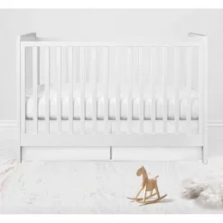 Bacati - Solid White 100 Percent Cotton Universal Baby US Standard Crib Or Toddler Bed Fitted Sheet -Bacati GUEST c4b8c4a2 3875 4f3c b2f8 908026a64106