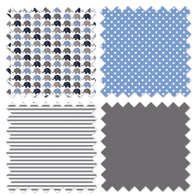 Bacati - Elephants Blue Navy Gray 3 Pc Toddler Bed Sheet Set 6 Bacati - Elephants Blue Navy Gray 3 Pc Toddler Bed Sheet Set - Image 4
