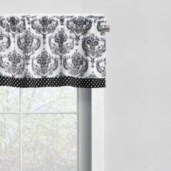 Bacati - Classic Damask White/black Window Valance