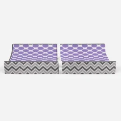 Bacati - Ikat Zigzag Lilac Dots Muslin Changing Pad Cover -Bacati GUEST ca4fc34f 0155 4819 9215 b5606f2a0761