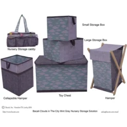 Bacati - Clouds In The City Mint//Gray Storage Box Small 10 Bacati - Clouds In The City Mint//Gray Storage Box Small -Bacati GUEST ca7e52f8 943c 4af1 b7dd db8b6d387a3f