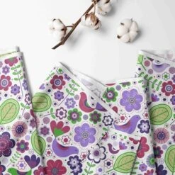 Bacati - Botanical Purple Floral Crib/Toddler Bed Skirt