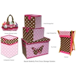 Bacati - Butterflies/Ladybugs Pink/Chocolate Storage Box Large 10 Bacati - Butterflies/Ladybugs Pink/Chocolate Storage Box Large -Bacati GUEST cca31463 d438 4e57 965b bbc25da84c59