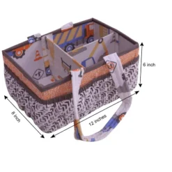 Bacati - Construction Multicolor Boys Cotton Nursery Storage Caddy -Bacati GUEST cca53e35 4601 4c0b 8627 4efeb9cd19d5