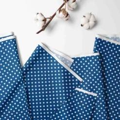 Bacati - MixNMatch Blue Dots 3 Layer Crib/Toddler Ruffles/skirt -Bacati GUEST cdb05c9d 865c 4450 b485 29379ae22cfb
