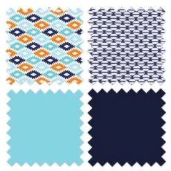 Bacati - Liam Kilim Aqua/Orange/Navy Collapsible Laundry Hamper -Bacati GUEST cde20c40 1a68 4b9e 8455 e1d3cc2ebd64