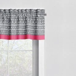 Bacati - Owls Pink/Grey Girls Cotton Window Valance