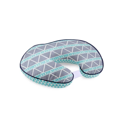 Bacati - 3 Pc Liam Aztec Aqua/Navy Large Triangles Muslin Hugster Feeding & Infant Support Nursing Pillow With 2 Removable Zippered Covers 7 Bacati - 3 Pc Liam Aztec Aqua/Navy Large Triangles Muslin Hugster Feeding & Infant Support Nursing Pillow With 2 Removable Zippered Covers - Image 5
