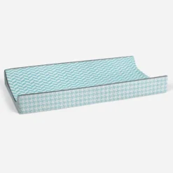 Bacati - Herringbone Quilted Muslin Changing Pad Cover Aqua -Bacati GUEST d194acfc d582 487c aa61 49eaa50ca655