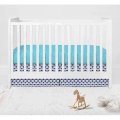 Bacati - Liam Aqua Orange Navy 6 Pc Crib Bedding Set With Long Rail Guard Cover -Bacati GUEST d2698c47 1f6f 44fd afa9 07037d83a621