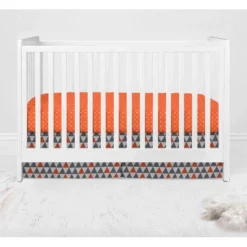 Bacati - Playful Fox Orange Gray 10 Pc Crib Bedding Set With Long Rail Guard Cover -Bacati GUEST d2d9b358 21ed 4efd 96aa 7d193edd385d