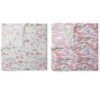 Jungle Safari Girls Lilac/Coral 2 Pack Muslin Swaddling Blanket -Bacati GUEST d304177d 333b 43fc bfc8 69906610be55