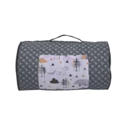 Bacati - Woodlands Gray Beige Neutral Cotton Toddler Nap Mat