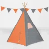 Bacati - Arrows Orange Gray Play Tent For Kids/Toddlers, 100% Cotton Percale Fabric Cover -Bacati GUEST d506e8b7 1e5b 421e baba 850ce6291d38