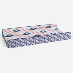 Bacati - Emma Printed Kilim Coral/Mint/Navy Quilted Changing Pad Cover -Bacati GUEST d73aaebf edfc 4515 a312 2b7026b86ec1
