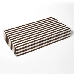 Bacati - Chocolate Wide Stripes 100 Percent Cotton Universal Baby US Standard Crib Or Toddler Bed Fitted Sheet