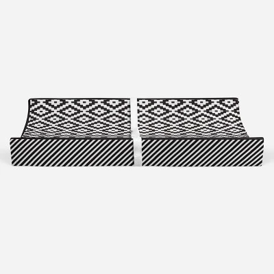 Bacati - Love Black/White Warp Stripes Changing Pad Cover 7 Bacati - Love Black/White Warp Stripes Changing Pad Cover - Image 5