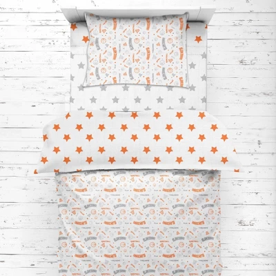Bacati - Basketball Orange/Gray Muslin 4 Pc Toddler Bedding Set 6 Bacati - Basketball Orange/Gray Muslin 4 Pc Toddler Bedding Set - Image 4